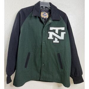 VTG  Maverick L Custom School Jacket Varsity Wool Letterman "NT" Green/Black EUC